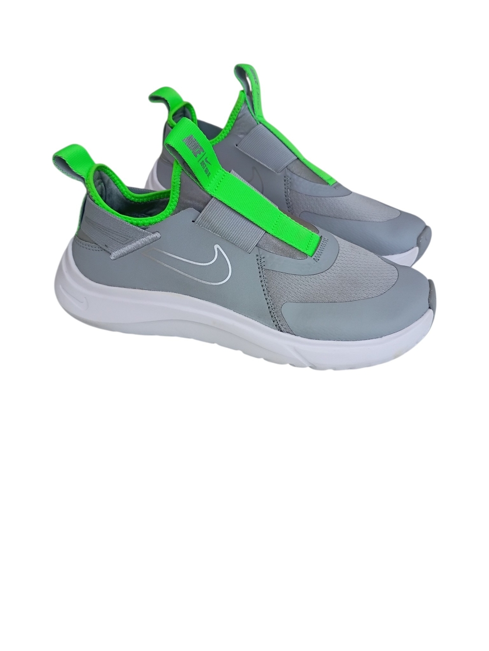 Nike flex runner plus slip on sneakers Gym Shoes boys size 5y gray green
